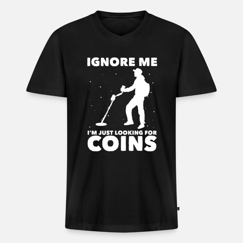 Sondeln - Männer Premium Bio T-Shirt mit V-Ausschnitt - Schwarz
