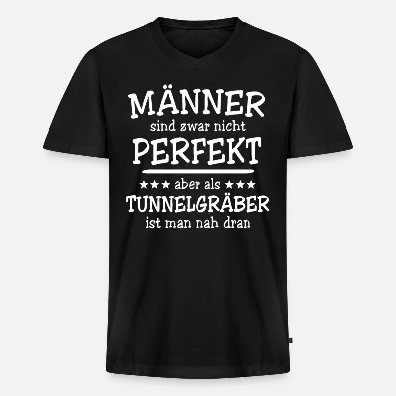 Tunnelgräber Männer - Männer Premium Bio T-Shirt mit V-Ausschnitt - Schwarz