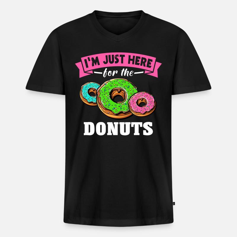 Donuts - Männer Premium Bio T-Shirt mit V-Ausschnitt - Schwarz