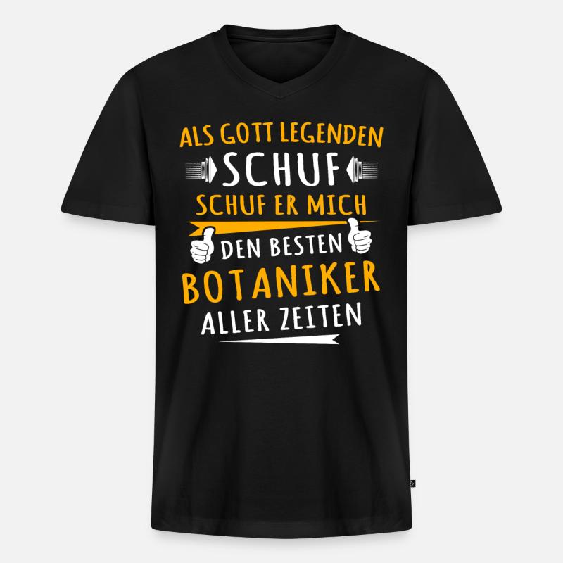 Botaniker - Männer Premium Bio T-Shirt mit V-Ausschnitt - Schwarz