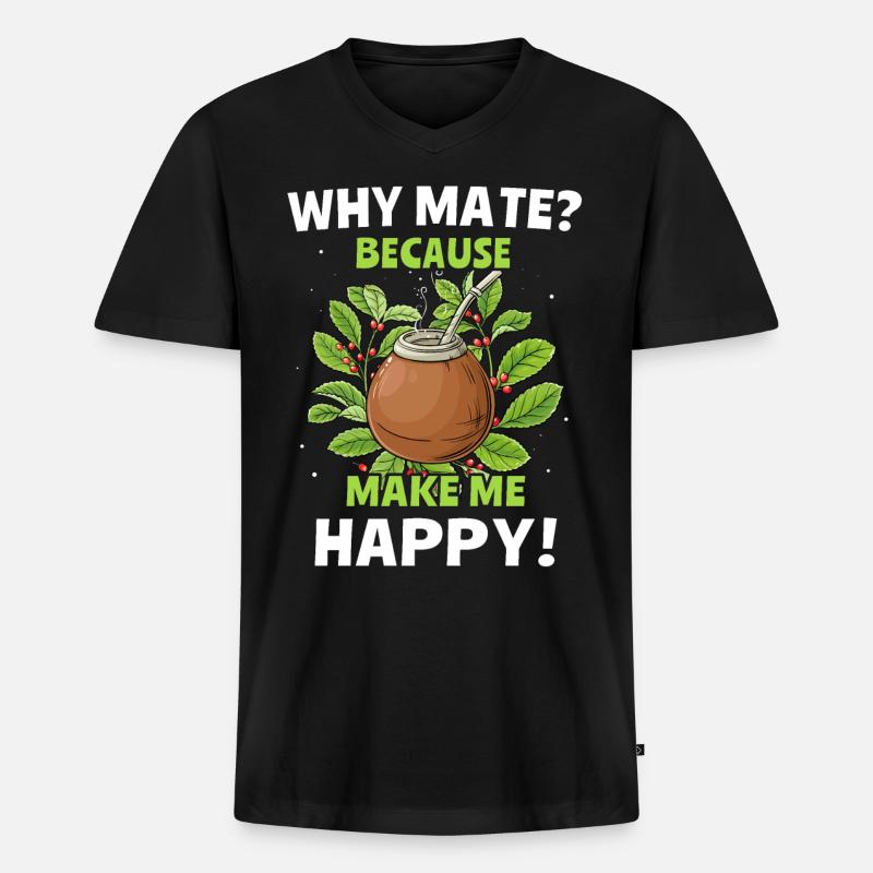 Mate Tee Geschenk - Männer Premium Bio T-Shirt mit V-Ausschnitt - Schwarz