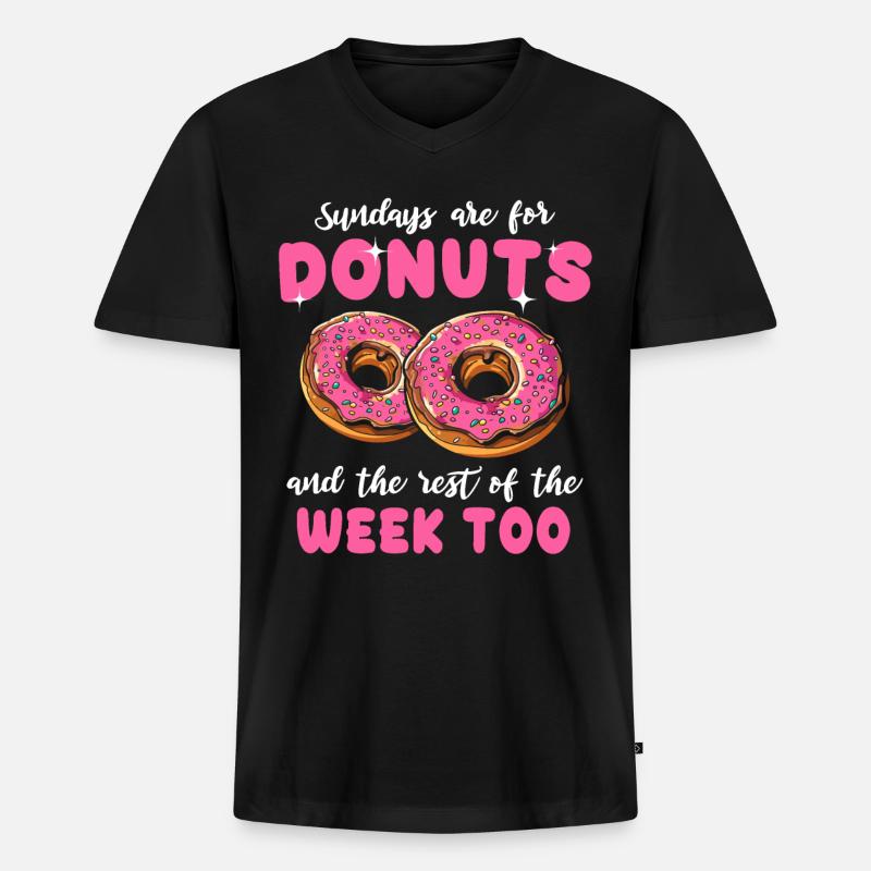 Donuts Doughnuts - Männer Premium Bio T-Shirt mit V-Ausschnitt - Schwarz