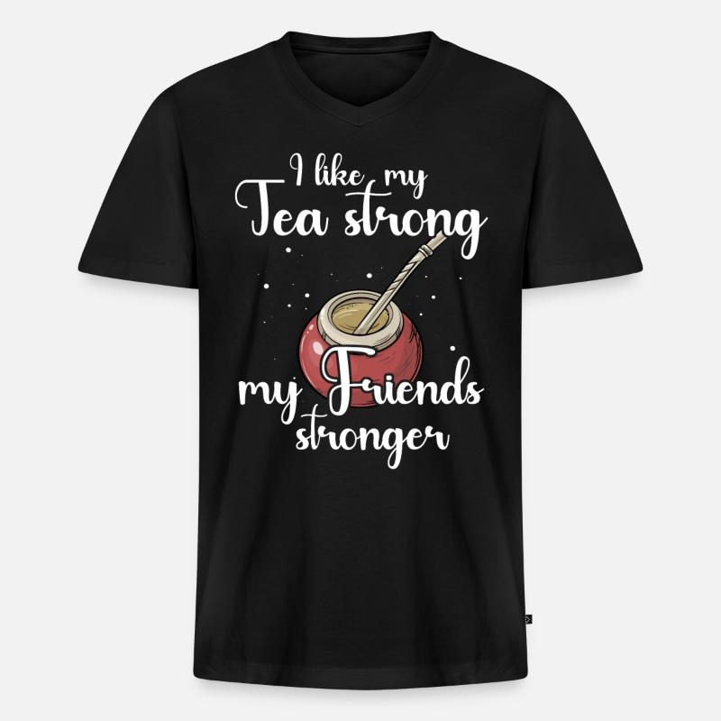 Mate Tee Yerba Teetrinker - Männer Premium Bio T-Shirt mit V-Ausschnitt - Schwarz