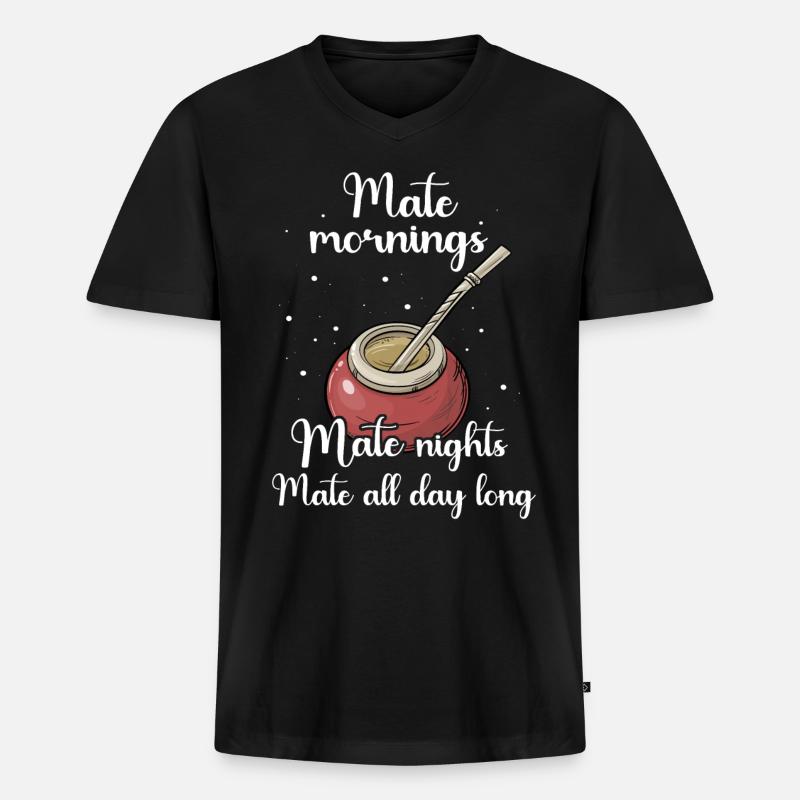 Mate Tee Geschenk - Männer Premium Bio T-Shirt mit V-Ausschnitt - Schwarz