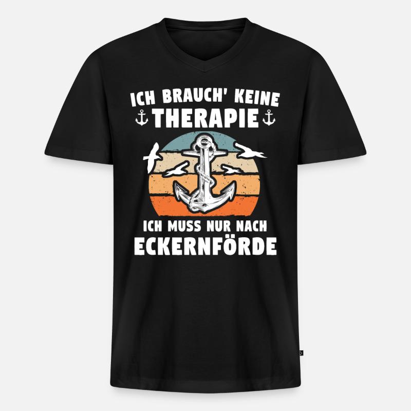 Eckernförde Sprüche - Männer Premium Bio T-Shirt mit V-Ausschnitt - Schwarz