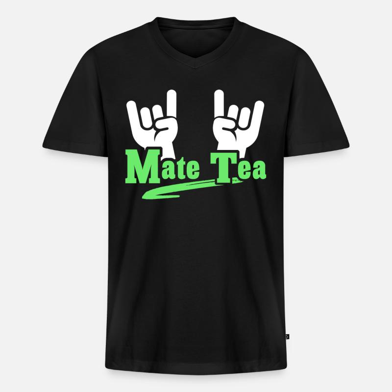 Mate Tee - Männer Premium Bio T-Shirt mit V-Ausschnitt - Schwarz