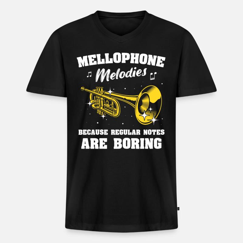 Mellophon - Männer Premium Bio T-Shirt mit V-Ausschnitt - Schwarz
