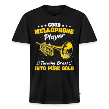 Mellophon Musiker Mellophonist - Männer Premium Bio T-Shirt mit V-Ausschnitt - Schwarz - Vorne - Nico (187cm)