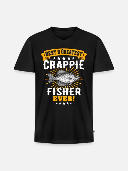 Sonnenbarsch Barsch Crappie Fishing - Männer Premium Bio T-Shirt mit V-Ausschnitt - Schwarz