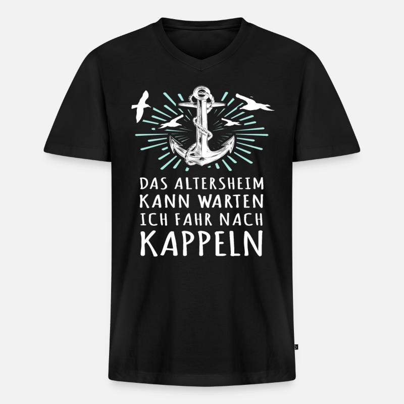Kappeln Sprüche - Männer Premium Bio T-Shirt mit V-Ausschnitt - Schwarz