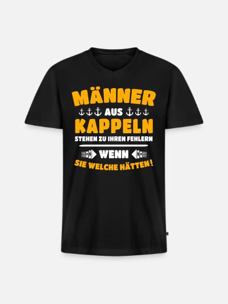 Kappeln Mann Kappelner - Männer Premium Bio T-Shirt mit V-Ausschnitt - Schwarz