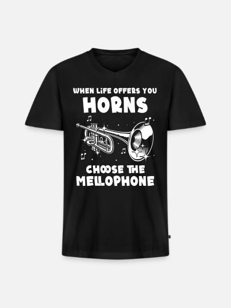 Mellophonist - Männer Premium Bio T-Shirt mit V-Ausschnitt - Schwarz