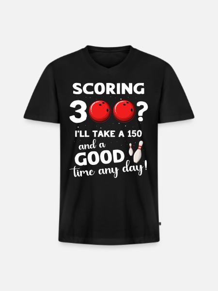 Bowler 300 Bowling - Men's Premium Organic T-shirt with V-neck - black