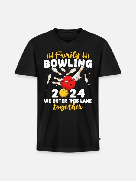 Bowling 2024 - T-shirt encolure en V Premium bio Homme - noir