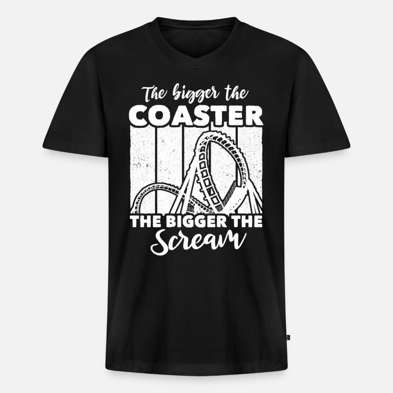 Roller Coaster - Männer Premium Bio T-Shirt mit V-Ausschnitt - Schwarz