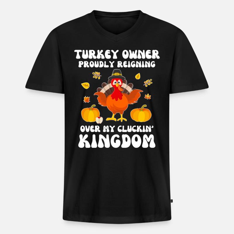 Truthahn Spruch - Männer Premium Bio T-Shirt mit V-Ausschnitt - Schwarz
