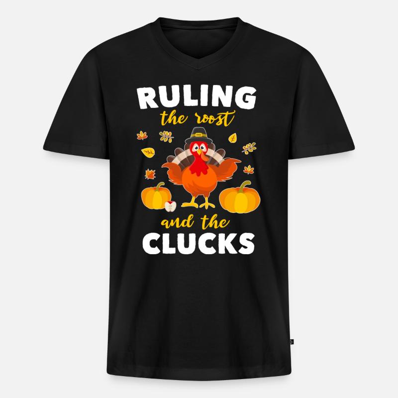 Truthahn Spruch - Männer Premium Bio T-Shirt mit V-Ausschnitt - Schwarz