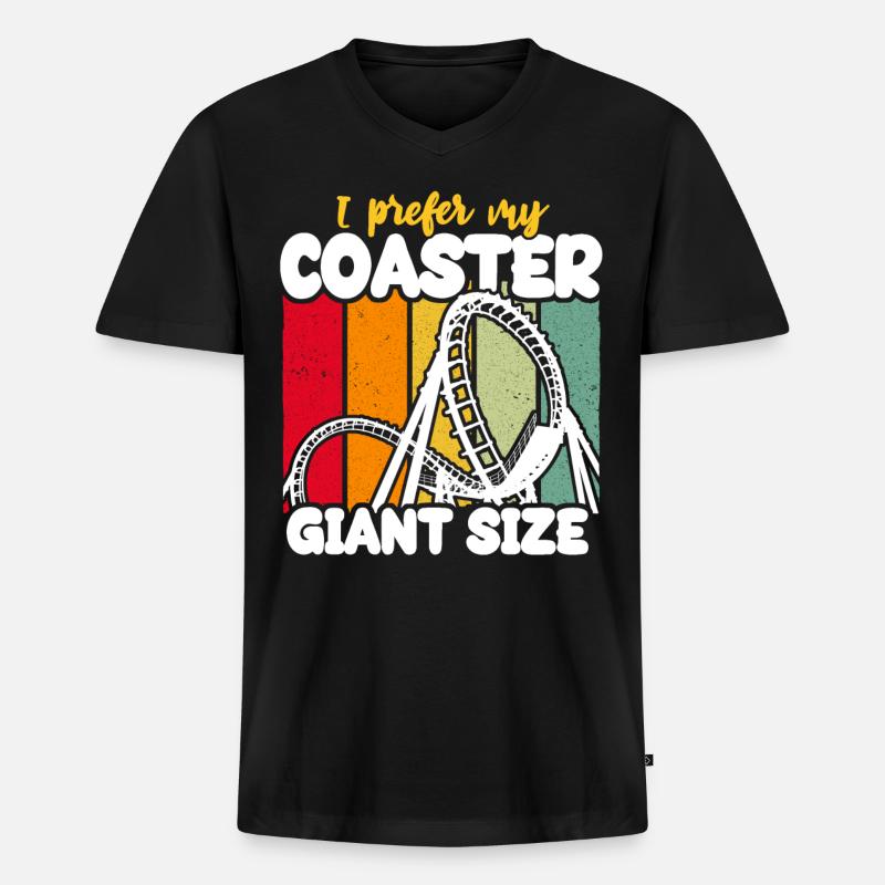 Achterbahn Achterbahnfahrer - Männer Premium Bio T-Shirt mit V-Ausschnitt - Schwarz