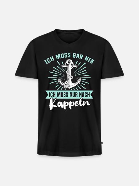 Kappeln Sprüche - Männer Premium Bio T-Shirt mit V-Ausschnitt - Schwarz