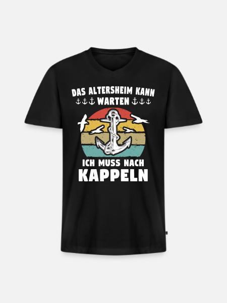 Kappeln Sprüche - Männer Premium Bio T-Shirt mit V-Ausschnitt - Schwarz
