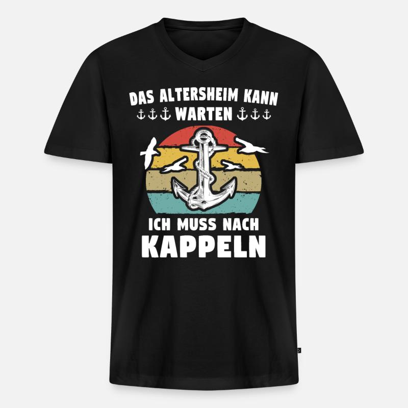 Kappeln Sprüche - Männer Premium Bio T-Shirt mit V-Ausschnitt - Schwarz