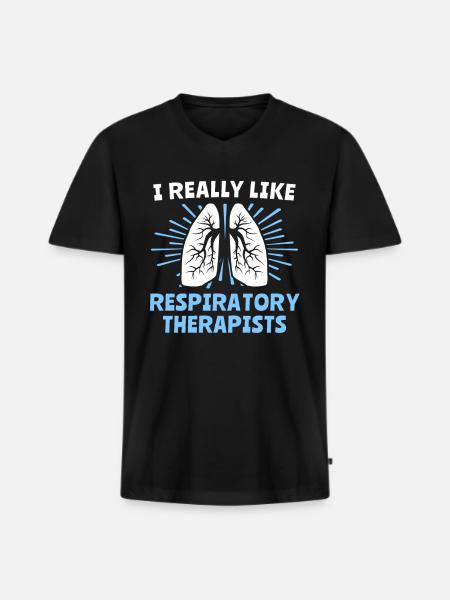 Respiratory Therapist Lung Breathing - Men's Premium Organic T-shirt with V-neck - black