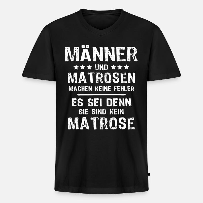 Matrose - Männer Premium Bio T-Shirt mit V-Ausschnitt - Schwarz