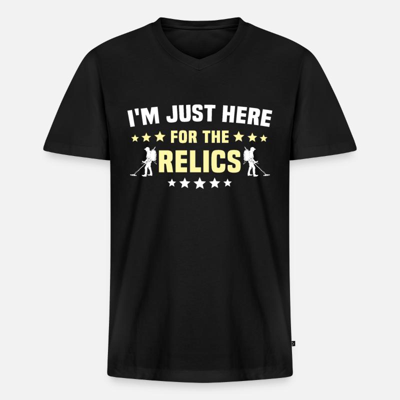 Reliktesucher Sondeln - Männer Premium Bio T-Shirt mit V-Ausschnitt - Schwarz