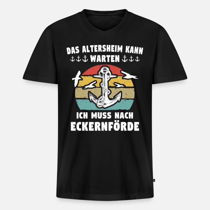 Eckernförde Sprüche - Männer Premium Bio T-Shirt mit V-Ausschnitt - Schwarz