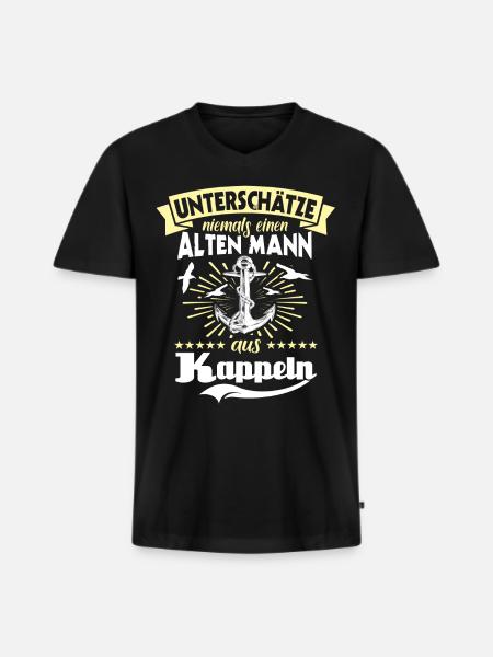Unterschätze Kappeln Mann - Männer Premium Bio T-Shirt mit V-Ausschnitt - Schwarz