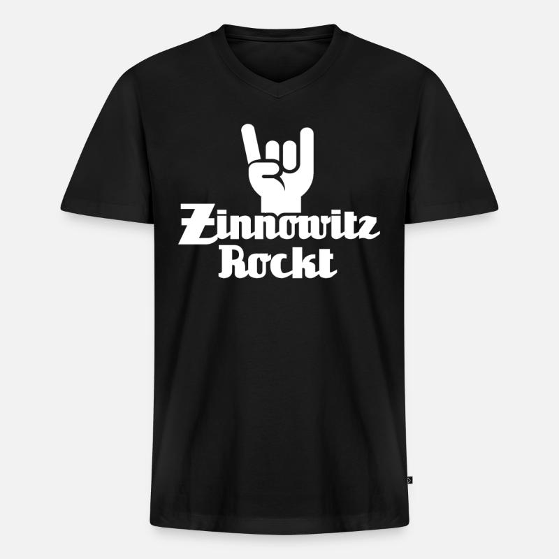 Zinnowitz Sprüche - Männer Premium Bio T-Shirt mit V-Ausschnitt - Schwarz