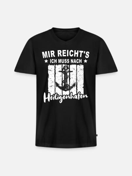 Heiligenhafen - Männer Premium Bio T-Shirt mit V-Ausschnitt - Schwarz
