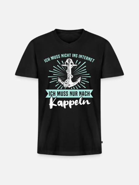 Kappeln Kappelner - Männer Premium Bio T-Shirt mit V-Ausschnitt - Schwarz