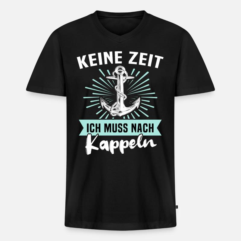 Kappeln Kappelner - Männer Premium Bio T-Shirt mit V-Ausschnitt - Schwarz