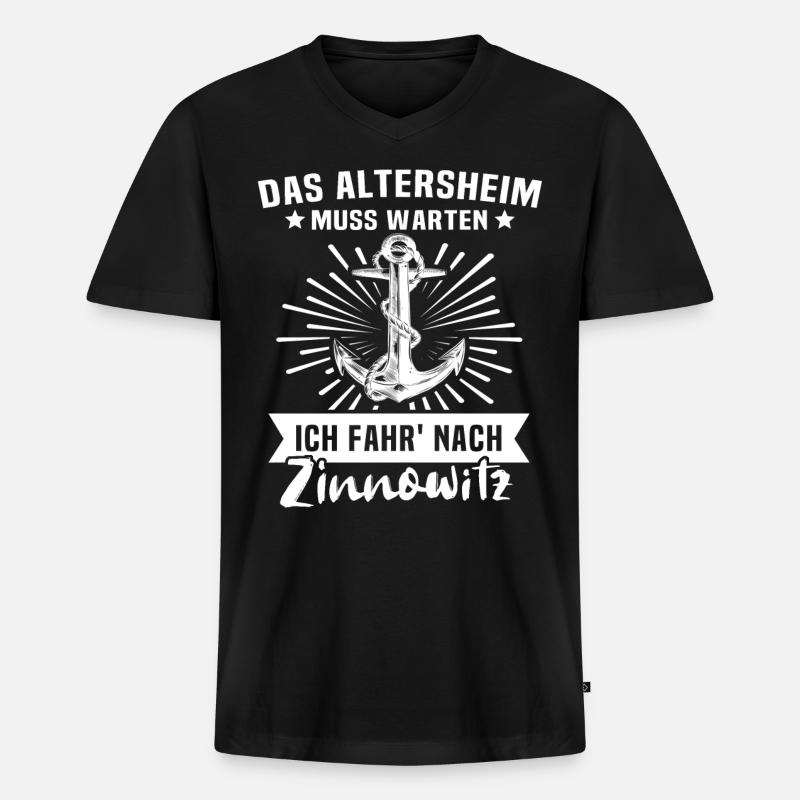 Zinnowitz Altersheim - Männer Premium Bio T-Shirt mit V-Ausschnitt - Schwarz
