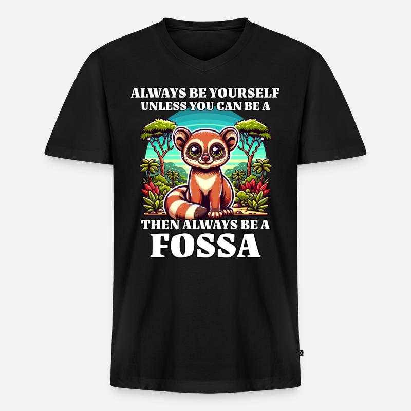Fossa Sprüche - Männer Premium Bio T-Shirt mit V-Ausschnitt - Schwarz