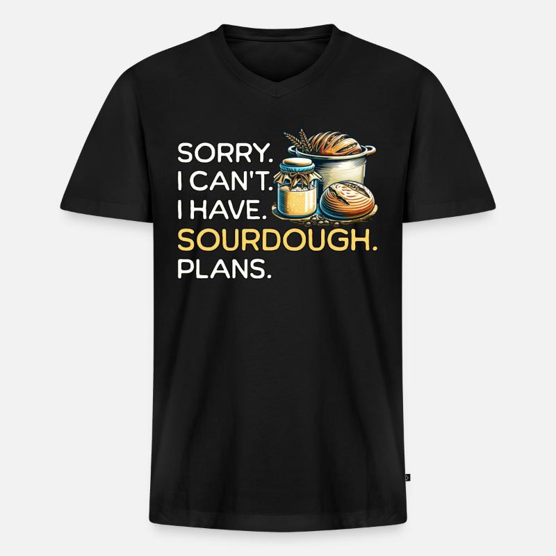 Sauerteig - Männer Premium Bio T-Shirt mit V-Ausschnitt - Schwarz