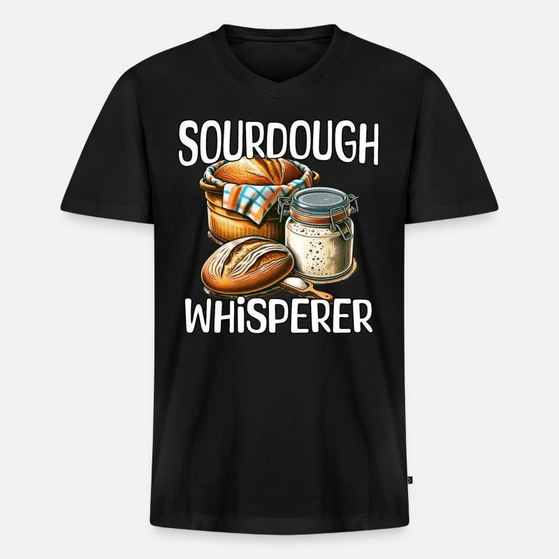 Sauerteig - Männer Premium Bio T-Shirt mit V-Ausschnitt - Schwarz