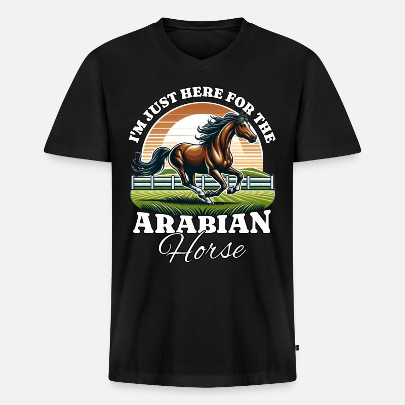 Arabian Pferd Reiter - Männer Premium Bio T-Shirt mit V-Ausschnitt - Schwarz