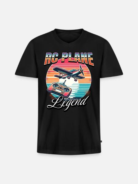Modellflugzeug RC Flugzeug - Männer Premium Bio T-Shirt mit V-Ausschnitt - Schwarz