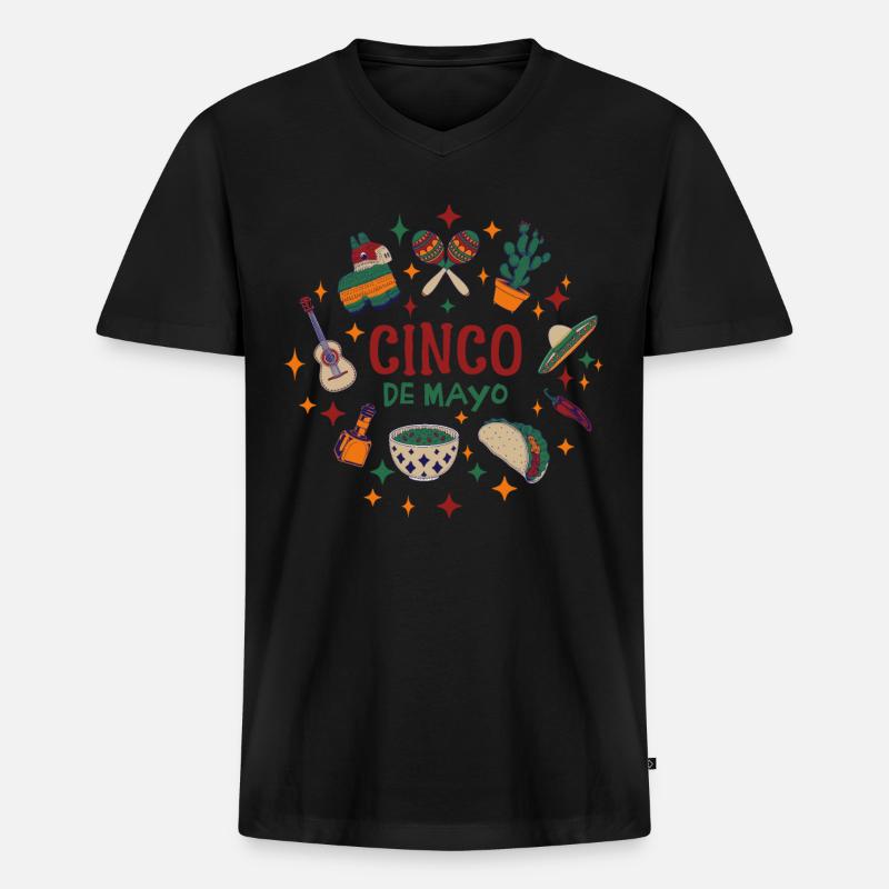 Cinco De Mayo - Männer Premium Bio T-Shirt mit V-Ausschnitt - Schwarz