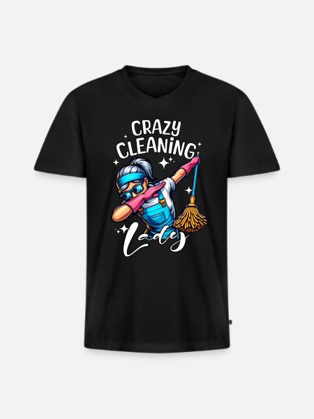 Cleaning lady cleaner - Men's Premium Organic T-shirt with V-neck - black