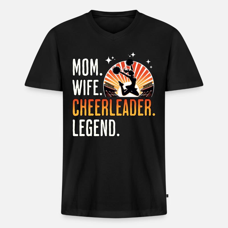 Cheerleader Cheerleading - Männer Premium Bio T-Shirt mit V-Ausschnitt - Schwarz