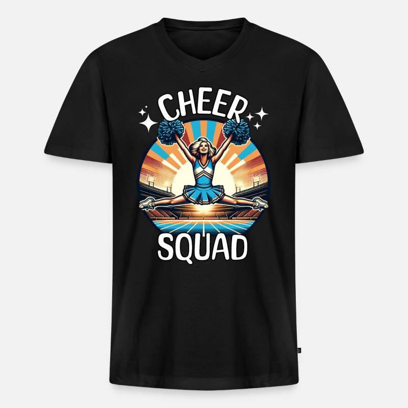 Cheerleader Squad - Männer Premium Bio T-Shirt mit V-Ausschnitt - Schwarz