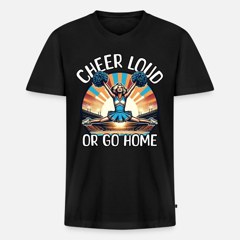 Cheerleader Geschenk - Männer Premium Bio T-Shirt mit V-Ausschnitt - Schwarz