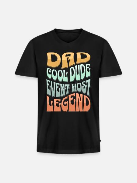 Papa Event Host - Men's Premium Organic T-shirt with V-neck - black