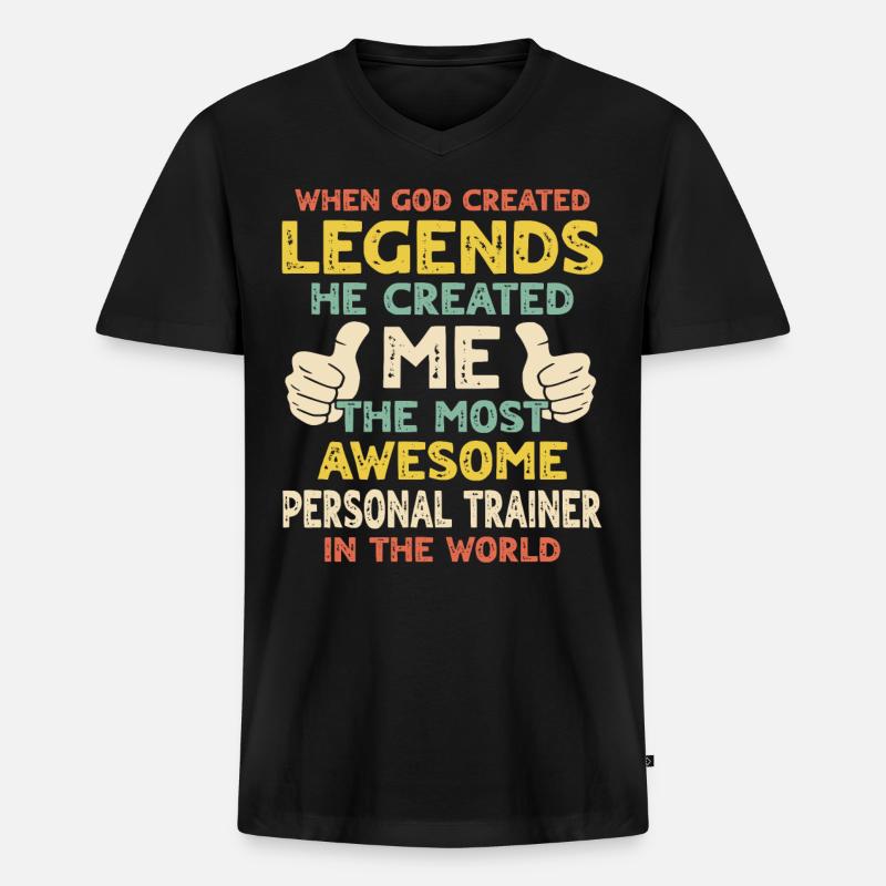 Personal Trainer - Männer Premium Bio T-Shirt mit V-Ausschnitt - Schwarz