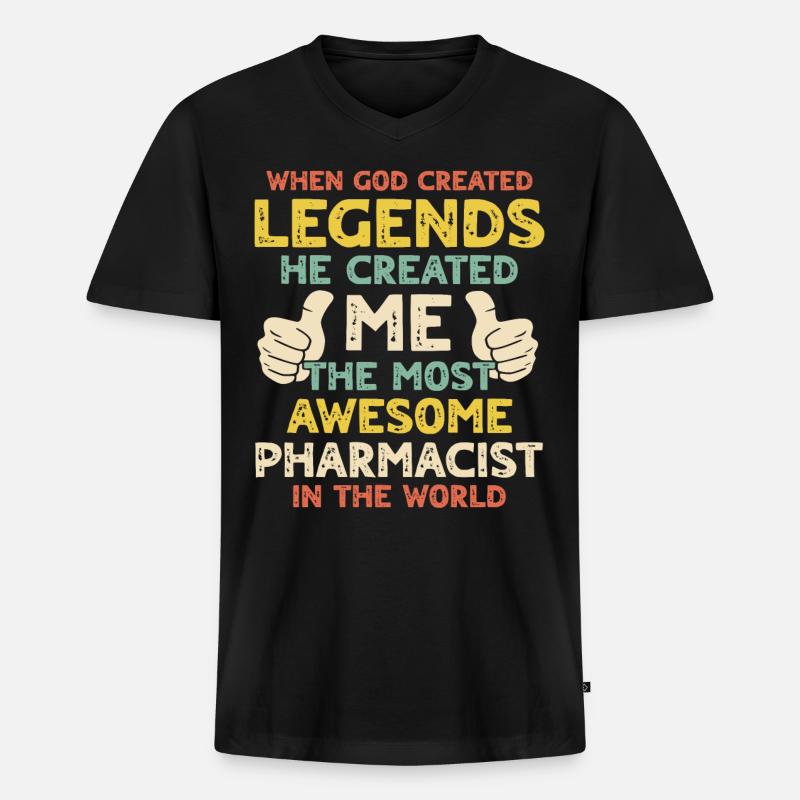 Pharmazeut - Männer Premium Bio T-Shirt mit V-Ausschnitt - Schwarz