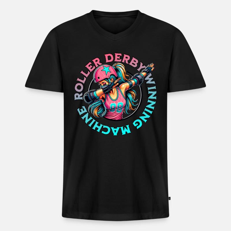 Roller Derby Gewinner - Männer Premium Bio T-Shirt mit V-Ausschnitt - Schwarz