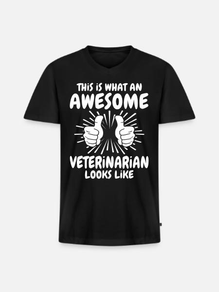Vétérinaire - T-shirt encolure en V Premium bio Homme - noir